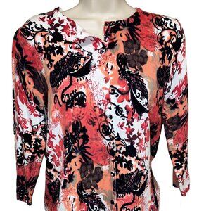 NWT Notations Floral Cardigan Size:  Medium Petite